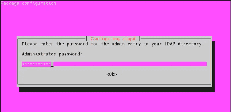 Screenshot of prompt asking to set the administrator password "Screenshot of prompt asking to set the administrator password while installation"